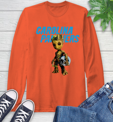 Carolina Panthers NFL Football Groot Marvel Guardians Of The Galaxy Long Sleeve T-Shirt 5