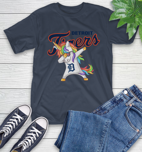 Detroit Tigers MLB Baseball Funny Unicorn Dabbing Sports T-Shirt 16