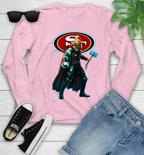 NFL Thor Avengers Endgame Football San Francisco 49ers Youth Long Sleeve 10
