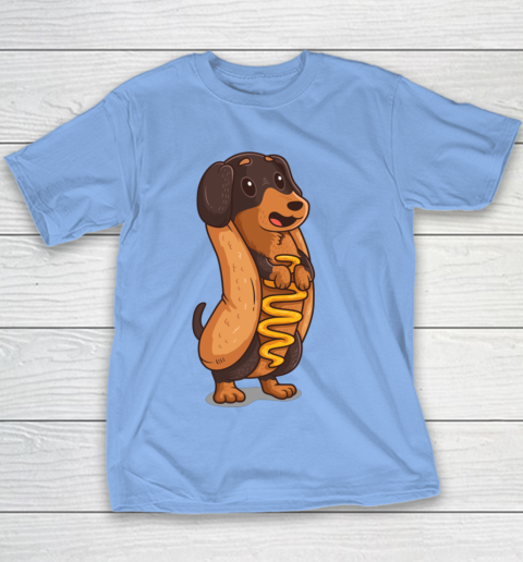 Wiener Dog Hotdog Bun Dachshund Funny Foodie Gift Hot Dog Youth T-Shirt