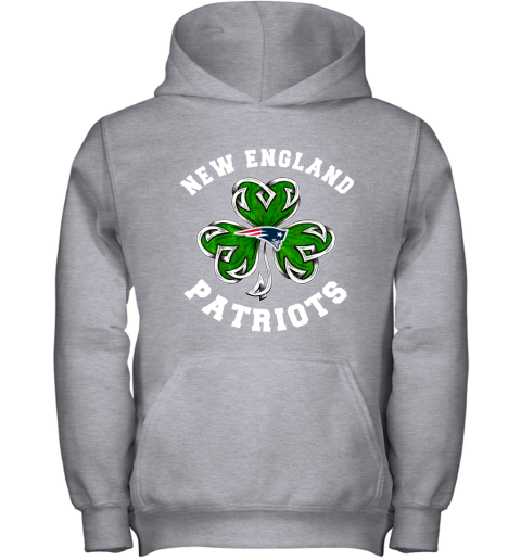 NFL New England Patriots Three Leaf Clover St Patrick's Day Football Sports Z87WNB43Brk youth hoodie 43 95 151514 front sport grey