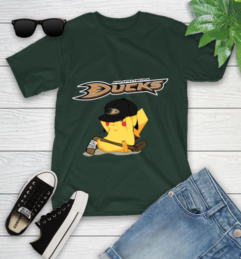 NHL Pikachu Hockey Sports Anaheim Ducks Youth T-Shirt 5