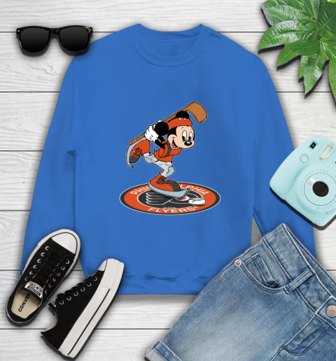 NHL Hockey Philadelphia Flyers Cheerful Mickey Disney Shirt Sweatshirt 9