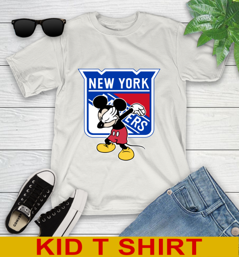 New York Rangers NHL Hockey Dabbing Mickey Disney Sports Youth T-Shirt 12