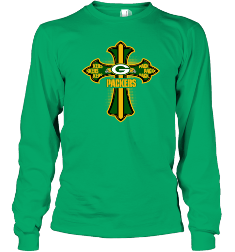 NFL Green Crusader Cross Green Bay Packers Long Sleeve T-Shirt - Rookbrand