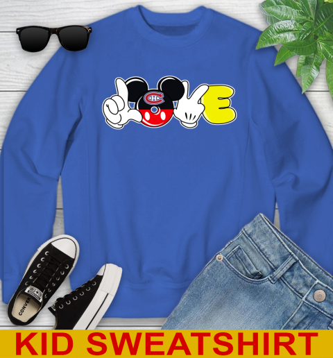 Montreal Canadiens NHL Hockey Love Mickey Disney Sports Youth Sweatshirt 7