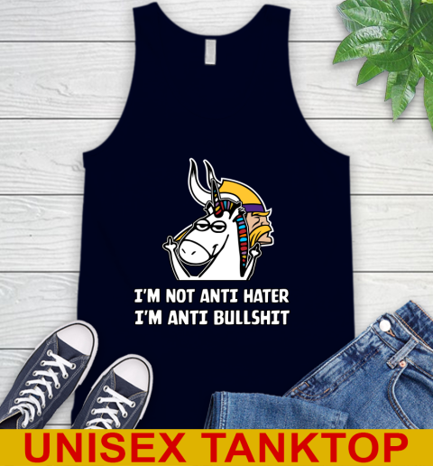 Minnesota Vikings NFL Football Unicorn I'm Not Anti Hater I'm Anti Bullshit Tank Top 3