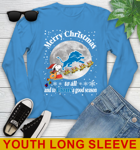 Detroit Lions Merry Christmas To All And To Lions A Good Season NFL Football Sports Youth Long Sleeve 8