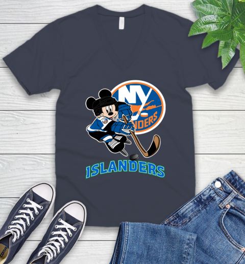 NHL New York Islanders Mickey Mouse Disney Hockey T Shirt V-Neck T-Shirt 9