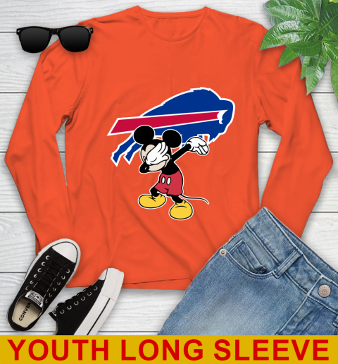 Buffalo Bills NFL Football Dabbing Mickey Disney Sports Youth Long Sleeve 4