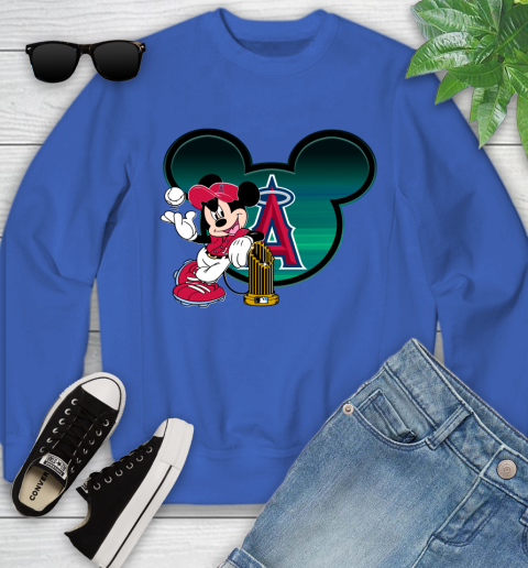 MLB Los Angeles Angels The Commissioner's Trophy Mickey Mouse Disney Youth Sweatshirt 8