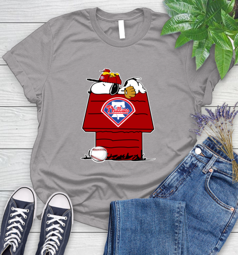 MLB Philadelphia Phillies Snoopy Woodstock The Peanuts Movie Baseball T Shirt_000 Women's T-Shirt 5
