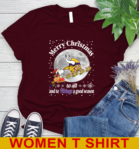 Minnesota Vikings Merry Christmas To All And To Vikings A Good Season NFL Football Sports Women's T-Shirt 6