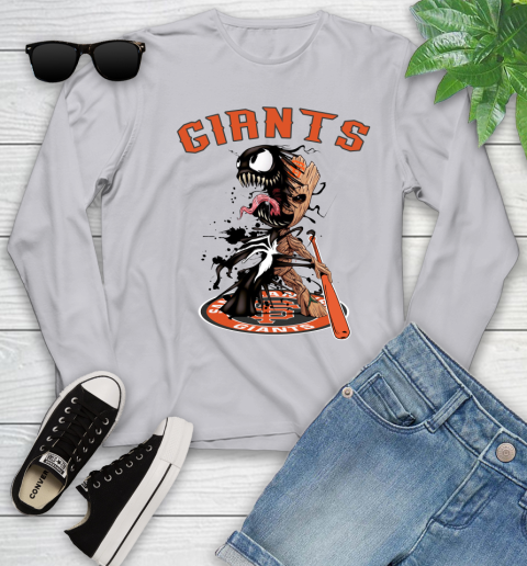 MLB San Francisco Giants Baseball Venom Groot Guardians Of The Galaxy Youth Long Sleeve 5
