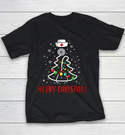 Womens Nurse Christmas Tree Lights Funny Nurse Xmas Gift Youth T-Shirt