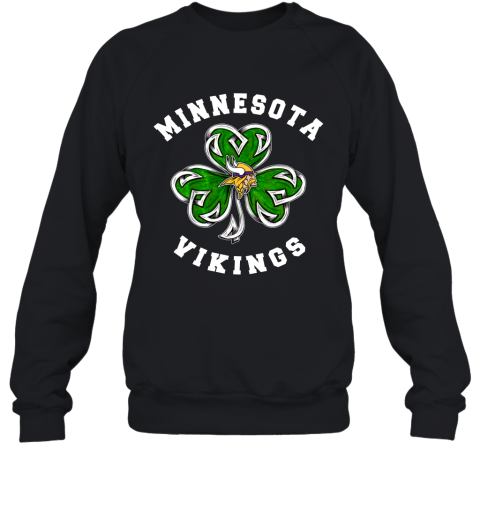 NFL Minnesota Vikings Three Leaf Clover St Patrick's Day Football Sports t8Qu90Es5Sp sweatshirt 35 95 151514 front black