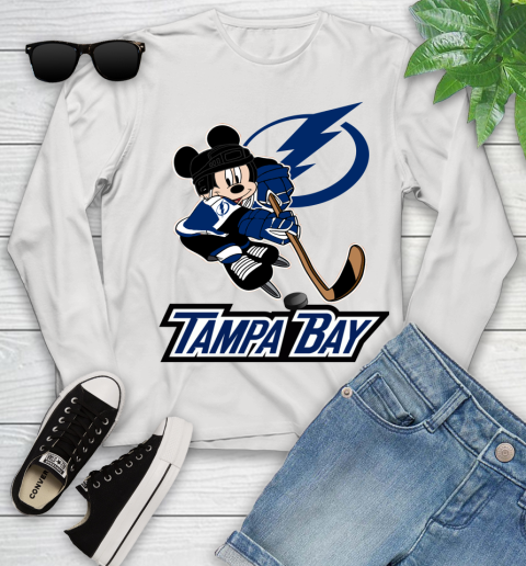 NHL Tampa Bay Lightning Mickey Mouse Disney Hockey T Shirt Youth Long Sleeve