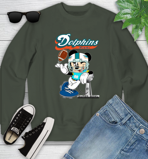 NFL Miami Dolphins Mickey Mouse Disney Super Bowl Football T Shirt Youth Sweatshirt 20