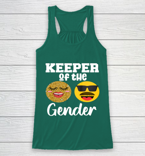 Keeper of the Gender Staches or Lashes Gender Reveal Party Racerback Tank 5