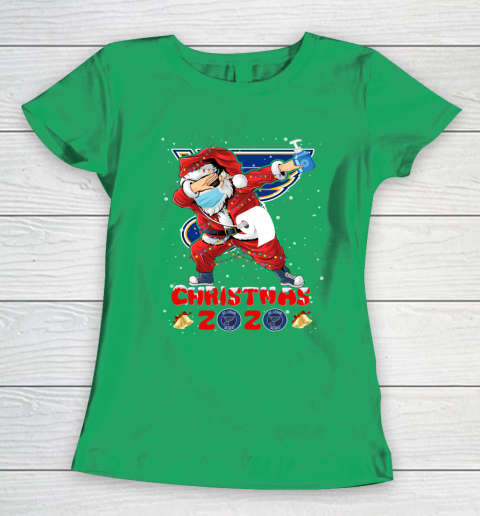 St.Louis Blues Funny Santa Claus Dabbing Christmas 2020 NHL Women's T-Shirt 5