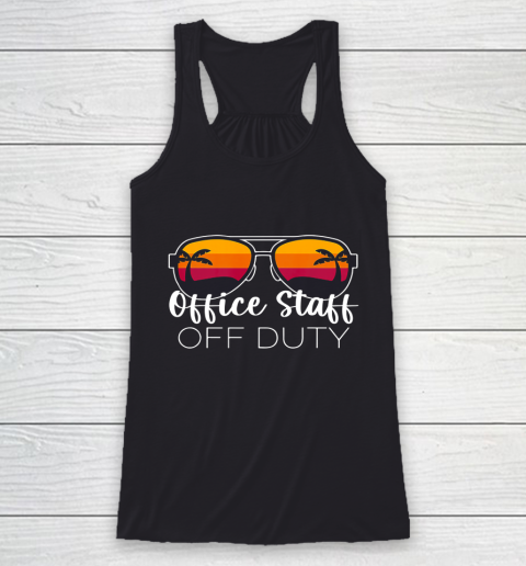 Office Staff Off Duty Sunglasses Beach Sunset Racerback Tank