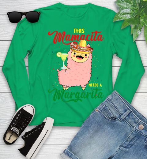 Nurse Shirt This Mamacita needs a Margarita Llama T Shirt Youth Long Sleeve 6