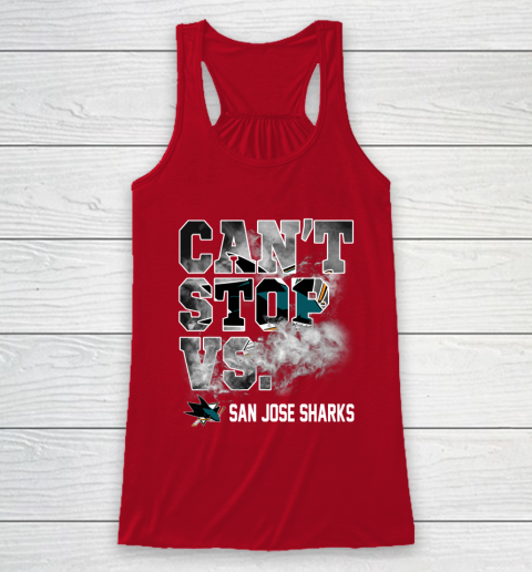 NHL San Jose Sharks Hockey Can't Stop Vs Racerback Tank 4