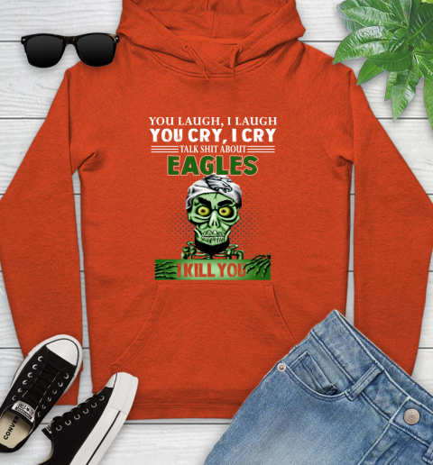 NFL Talk Shit About Philadelphia Eagles I Kill You Achmed The Dead Terrorist Jeffrey Dunham Football Youth Hoodie 4