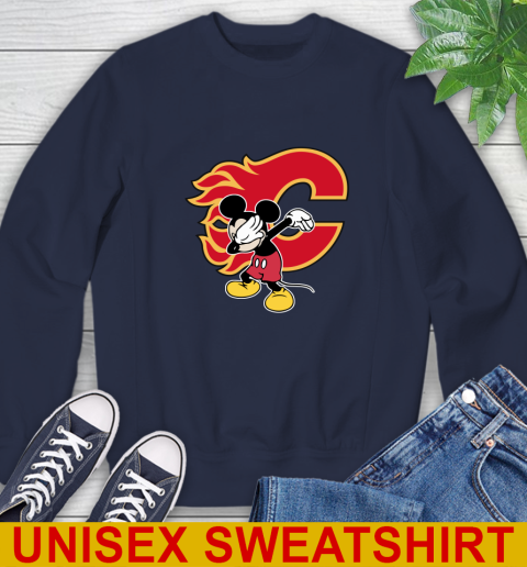 Calgary Flames NHL Hockey Dabbing Mickey Disney Sports Sweatshirt 3