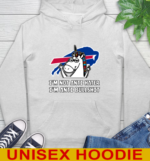 Buffalo Bills NFL Football Unicorn I'm Not Anti Hater I'm Anti Bullshit Hoodie