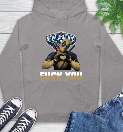 NBA New Orleans Pelicans Deadpool Love You Fuck You Basketball Sports Hoodie 6