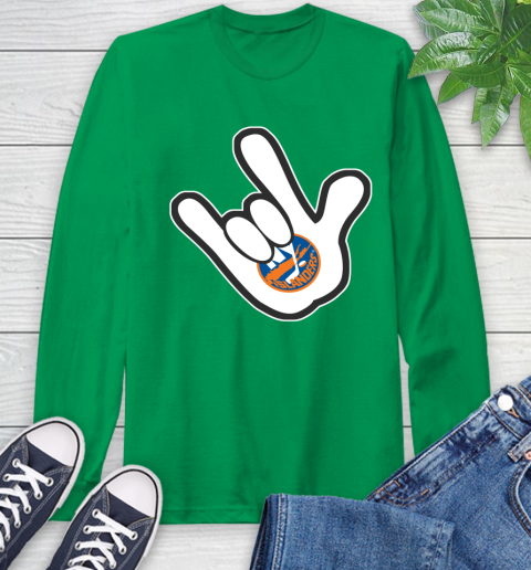 New York Islanders NHL Hockey Mickey Rock Hand Disney Long Sleeve T-Shirt 7