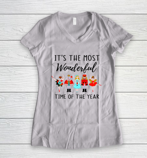 Nutcracker Dance Christmas Wonderful Time Of The Year Women's V-Neck T-Shirt