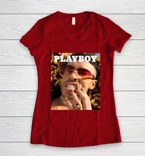 Bad Bunny Playboy Women s V Neck T Shirt