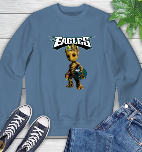 Philadelphia Eagles NFL Football Groot Marvel Guardians Of The Galaxy Sweatshirt 7