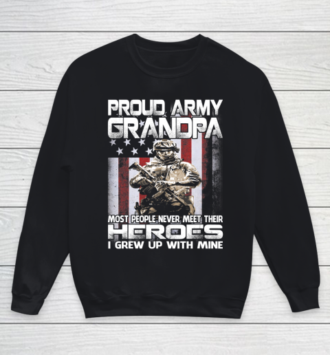 GrandFather gift shirt Proud Army Grandpa Shirt Patriotic Military Veteran T Shirt Youth Sweatshirt