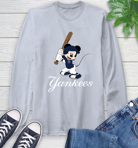 MLB Baseball New York Yankees Cheerful Mickey Mouse Shirt Long Sleeve T-Shirt 6