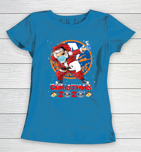 New York Islanders Funny Santa Claus Dabbing Christmas 2020 NHL Women's T-Shirt 6