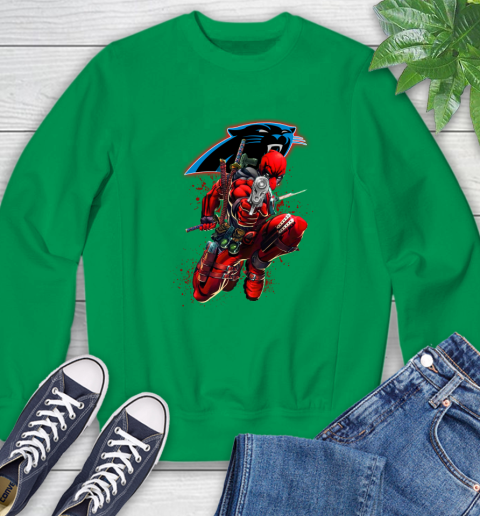 NFL Deadpool Marvel Comics Sports Football Carolina Panthers Sweatshirt 6