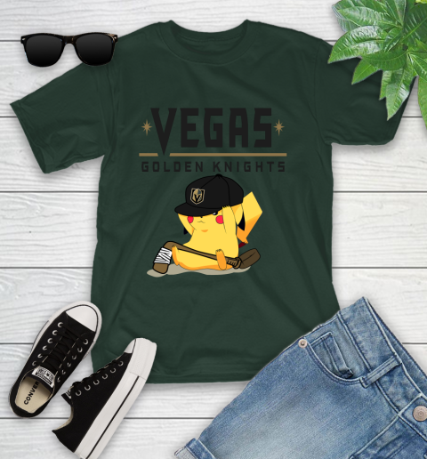 NHL Pikachu Hockey Sports Vegas Golden Knights Youth T-Shirt 5