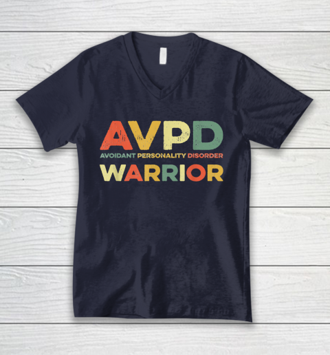 Autism Awareness Avoidant Personality Disorder Warrior AVPD Awareness Social V-Neck T-Shirt 2