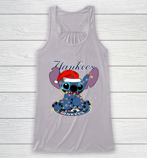 New York Yankees MLB noel stitch Baseball Christmas Racerback Tank 3