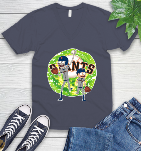 MLB San Francisco Giants Rick And Morty Baseball Sports V-Neck T-Shirt 9