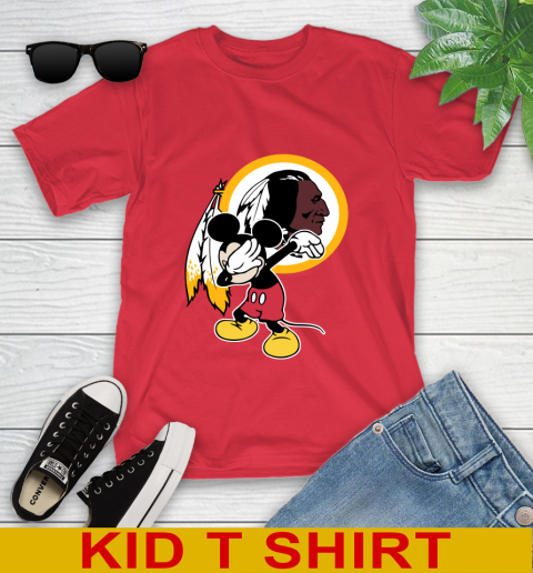 Washington Redskins NFL Football Dabbing Mickey Disney Sports Youth T-Shirt 10