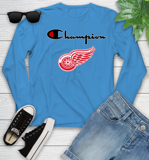 NHL Hockey Detroit Red Wings Champion Shirt Youth Long Sleeve 5