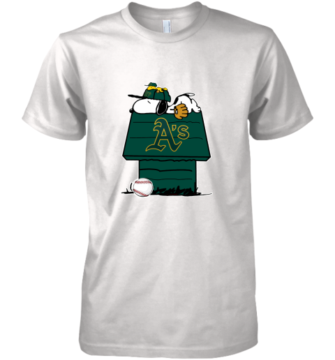 Oakland Athletics Snoopy And Woodstock Resting Together MLB Premium Men's T-Shirt