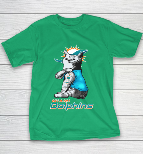 NFL Football My Cat Loves Miami Dolphins Youth T-Shirt 3