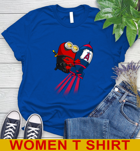 MLB Baseball Los Angeles Angels Deadpool Minion Marvel Shirt Women's T-Shirt 10