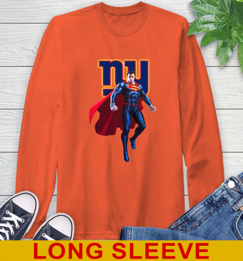 NFL Superman DC Sports Football New York Giants Long Sleeve T-Shirt 5