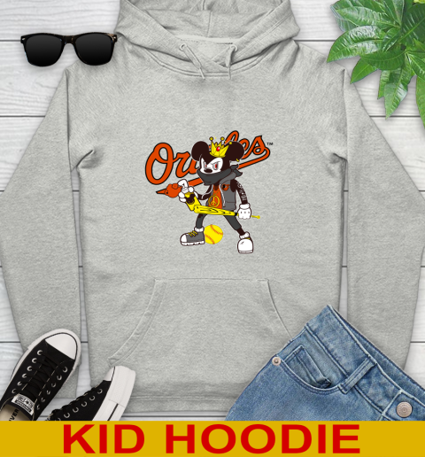 Baltimore Orioles MLB Baseball Mickey Peace Sign Sports Youth Hoodie